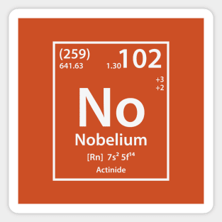 No - Nobelium Element T-Shirt Sticker